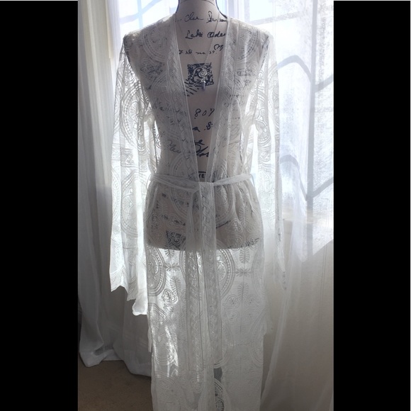 Boho Lace Kimono Duster Coverup - Picture 5 of 16